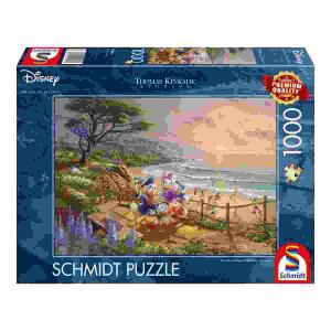 Schmidt Spiele 59951 Thomas Kinkade, Disney, Donald und Daisy am Strand, 1.000 Teile Puzzle, bunt [Exklusiv bei Amazon]