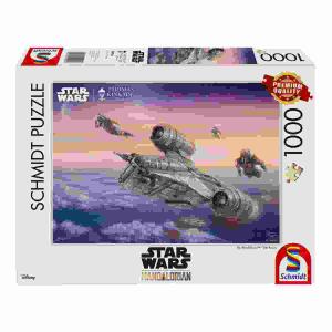 Schmidt Spiele 59954 Thomas Kinkade, Lucas Film, Mandalorian, The Escort, 1.000 Teile Puzzle, bunt