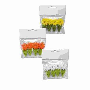 RIFFELMACHER  Blumen mit Clip 5,5cm  4er 3fach sortiert, aus Filz, im Beutel,, Riffelmacher