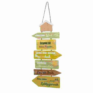 RIFFELMACHER  Hängedeko Entspannung  16×50cm gelb, verschiedene Sprüche zum entspannen,, Riffelmacher