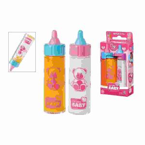 Simba 105560011 – New Born Baby Magische Milchfläschchen, 2 Stück, für Babypuppen, Spielpuppen, mit verschwindendem Inhalt, 1x Milch, 1x Saft, 12cm, Puppenzubehör, Puppen Mama, für Kinder ab 3 Jahren