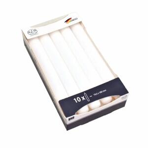 KCB  Leuchterkerzen D19mmx18cm  weiß 10er, Durchmesser 19,5mm, KCB-UMA