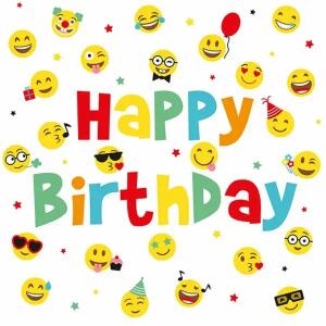 BRAUN & COMPANY  Servietten 33x33cm  Happy Birthday Smileys, 3-lagig, 20 Stück, Atelier, Braun & Company