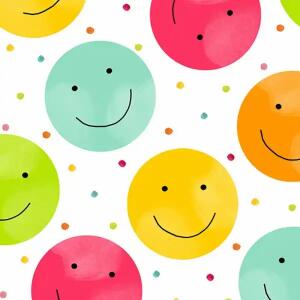 BRAUN & COMPANY  Servietten 25x25cm  Happy Smileys, 3-lagig, 20 Stück, Braun & Company