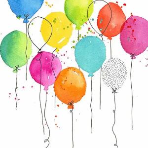 BRAUN & COMPANY  Servietten 33x33cm  Baloon Party, 3-lagig, 20 Stück, Partytime, Braun & Company