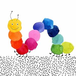 BRAUN & COMPANY  Servietten 33x33cm  Bunte Raupe, 3-lagig, 20 Stück, Partytime, Braun & Company