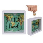 OOTB Weiße Spardose Holiday Fund Weltkarten-Design