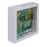 OOTB Weiße Spardose Holiday Fund Weltkarten-Design