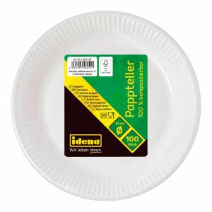 IDENA  Idena Partyteller D23cm  weiß 100er FSC-Mix, kompostierbar