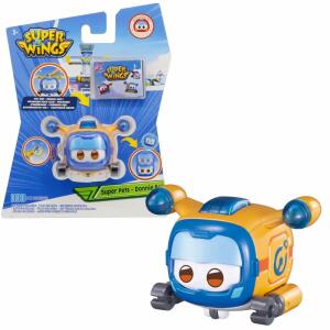 Super Wings EU750412 - Transformations-Flugzeug Super Pet Donnie, ca. 15,4 cm große Spiel-Figur für Kinder, Spielzeug-Flugwelpe mit Bewegungs- und Leuchtfunktion