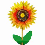 GIOBAS  Windmühle Sonnenblume  auf Holzstab D26x59cm