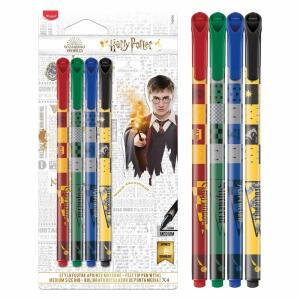 Maped - Fineliner HARRY POTTER - Medium 0,8 mm - x4 Fineliner - rot/grün/blau/gelb