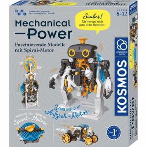KOSMOS 620783 Mechanical Power, Entdecke spielerisch Mechanik , Bausatz mit Spiral-Motor für Rennauto, Roboter und Timer, Experimentierkasten für Kinder ab 8-12 Jahre