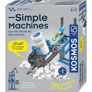 KOSMOS 620868 Simple Machines, Mechanik-Bausatz für 26 Modelle wie Flaschenzug und Kran, inklusive Federwaage, Experimentierkasten für Kinder ab 8-12 Jahre, Physik einfach verstehen, MINT Spielzeug