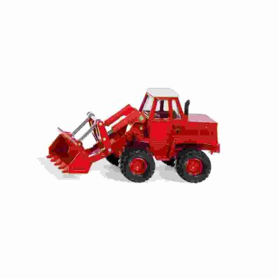 siku 3563, Kramer 411 Radlader, Spielzeug für Kinder, 1:50, Metall/Kunststoff, Rot, Schaufel und Ladearm beweglich, Grobstollige Gummireifen
