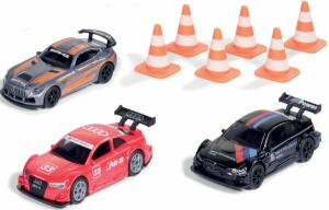 siku 6331, Geschenkset Race, Mercedes-AMG GT4, Audi RS 5 Racing und BMW M4, Inkl. 6 Pylonen, Spielzeug-Autos, Metall/Kunststoff, Multicolor, Mit Sportfelgen und Heckflügeln