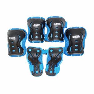 Best Sporting Schützer Set HQ für Kinder I Ellenbogenschoner / Handrückenschoner / Knieschoner in Größe M I hochwertiges Skater Schützer Set in Blau/Schwarz I Robustes Schonerset