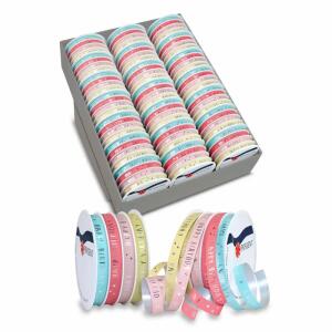 Ringelband Designerspule Happy Birthday 10mmx20m, Kunststoffspule zu 100 % aus Recyclingmaterial, Präsent