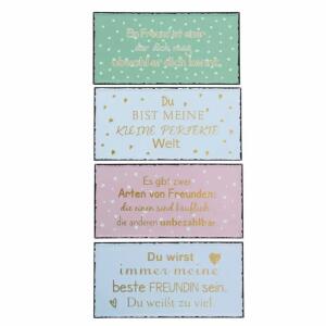 Dekoschild Freundesprüche 40x20cm 4fach sortiert