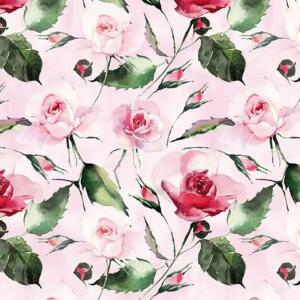 Anniversary House PJ367850 Tiflair Blush Pink Powdery Roses Lunch-Servietten, 3-lagig, mehrfarbig