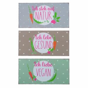 Dekoschild Veggie 40x20cm 3fach sortiert
