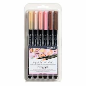 LYRA L6521062 Aqua Brush Duo Brauntöne, Set mit 6 Farben