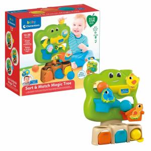 Clementoni Baby Logikspiel Lustiger Baum, mit 3 Versteckerkugeln unterschiedlicher Farben und Größen,, aus recycelten Materialien, für Kinder im Alter von 12 bis, 36 Monaten