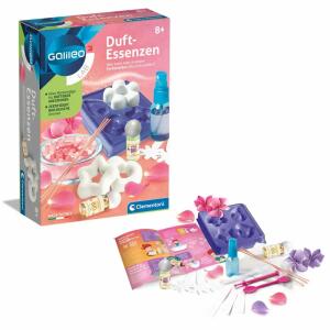 Clementoni Duft-Essenzen Parfümlabor Galileo, Inhalt: Duftbasen Bio Iris und Vanille, Teststreifen,, Holzstäbchen, Sprühflasche, Gips, Gießformen, Spatel,, Rührstab, Pipette, Anleitung, ab 8 Jahren