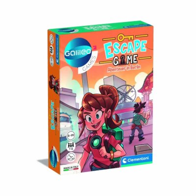 Clementoni 59270 Escape Game – Abenteuer in Berlin, spannendes Gesellschaftsspiel zum Knobeln & Rätseln, Familienspiel mit Hinweiskarten & Requisiten, ab 8 Jahren