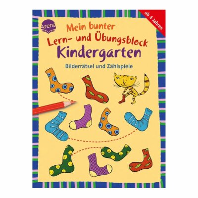 Mein bunter Lern- und Übungsblock Kindergarten. Bilderrätsel und Zählspiele: Mit zahlreichen Rätselaufgaben für Kinder ab 4 Jahren (Kleine Rätsel und Übungen für Kindergartenkinder) [Paperback] Barnhusen, Friederike and Bettzieche, Uta
