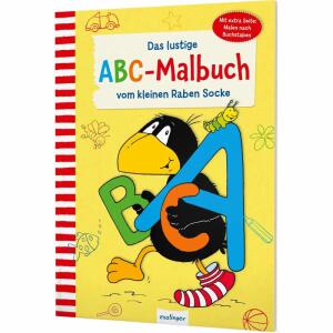 Der kleine Rabe Socke Das lustige ABC-Malbuch,  "Der kleine Rabe Socke: Das lustige ABC-Malbuch vom kleinen, Raben Socke", Buchstaben-Malbuch,, illustriert von Annet Rudolph,, 28 Seiten, ab 3 Jahren,, Thienemann-Esslinger Verlag