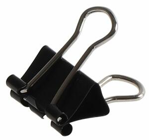 Foldbackklammern, schwarz, vernickelt, 15 mm lang, 1 Schachtel = 12 Klammern