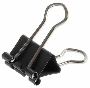 Foldbackklammern, schwarz, vernickelt, 19 mm lang, 1 Schachtel = 12 Klammern