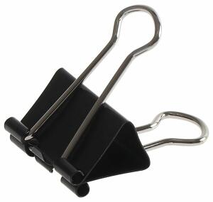 Foldbackklammern, schwarz, vernickelt, 25 mm lang, 1 Schachtel = 12 Klammern