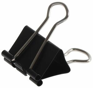 Foldbackklammern, schwarz, vernickelt, 32 mm lang, 1 Schachtel = 12 Klammern