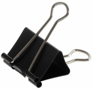 Foldbackklammern, schwarz, vernickelt, 41 mm lang, 1 Schachtel = 12 Klammern