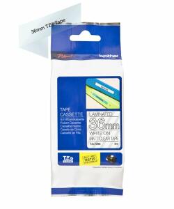 Schriftbandkassette, laminiert, 36 mm / 8 m, weiß auf transparent, matt