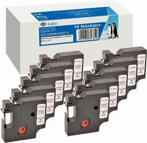 Schriftband Vorteilspack, 9 mm x 4 m, kompatibel zu 40913/S0720680, schwarz auf weiß