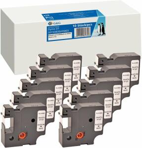 Schriftband Vorteilspack, 19 mm x 7 m, kompatibel zu 45803/S0720830, schwarz auf weiß