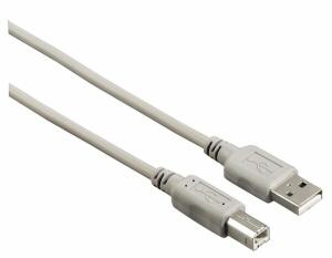 USB Anschlusskabel A-Stecker-B-Stecker, 3 m, grau