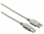 USB Anschlusskabel A-Stecker-B-Stecker, 3 m, grau