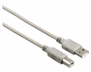 USB Anschlusskabel A-Stecker-B-Stecker, 5 m, grau