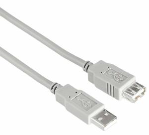 USB Verlängerungskabel A-Stecker- A-Kupplung 1,8 m, grau