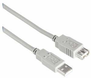 USB Verlängerungskabel A-Stecker- A-Kupplung 3,0 m, grau