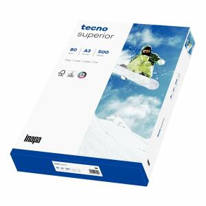 Kopierpapier, Tecno Superior, A3, 80g, ultraweiß, 500 Blatt/Packung