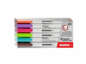 Whiteboard/Flipchartmarker-Set fine, 6 Farben, Rundspitze 1 mm, schnell trocknend, 48 h Cap-off