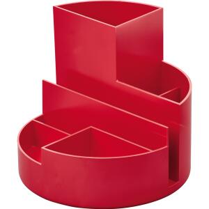 MAULrundbox Recycling, rote Oberfläche, matt, 6 Fächer