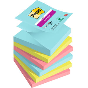 Haftnotiz Super Sticky 76 x 76 mm, 6 x 90 Blatt, 6 Block,