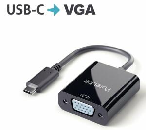 Adapter iSerie, USB-C auf VGA, schwarz, 0,10 m,  4K60Hz