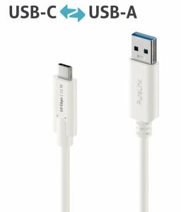 USB-C Kabel iSerie, USB-C auf USB-A, 3.1, Gen 2, 10Gbps, weiß, 0,5 m